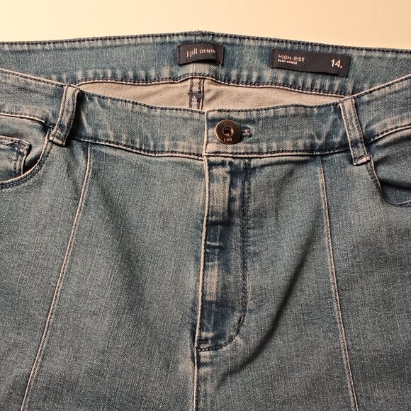 J.Jill Denim Jeans High Rise Slim Ankle Size 14P Medium Wash Center Seam - Picture 4 of 9